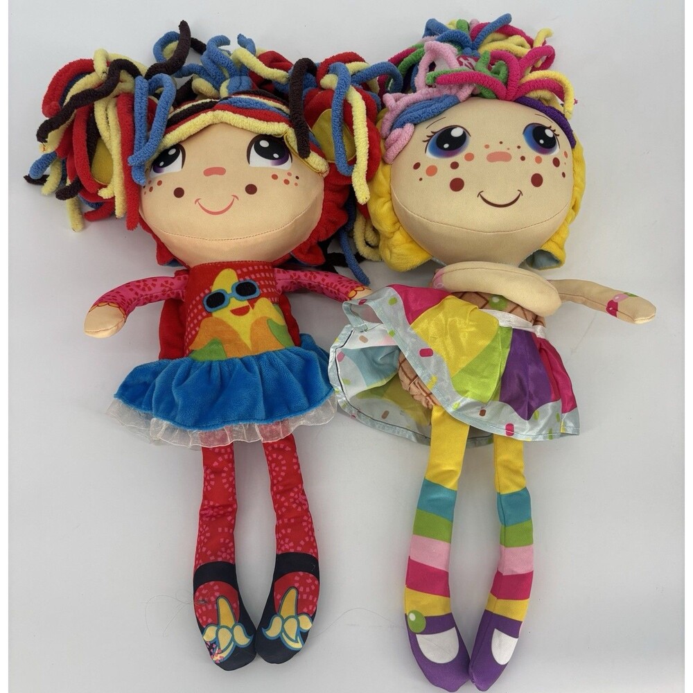 Jay At Play Flip Zee Girls Lola & Zandy Candy Plush Doll Lot Of 2, 2-in-1